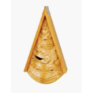   all wood carved face extra large Birdhouse with easy clean rear access