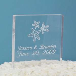  Beach Wedding Acrylic Square Cake Topper
