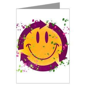   Greeting Cards (10 Pack) Recycle Symbol Smiley Face 