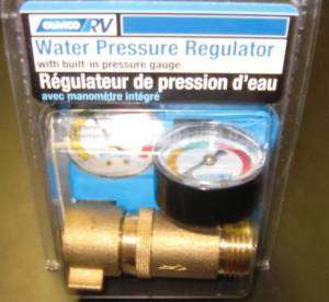 RV Fresh Water Hose Pressure Regulator with gauge  