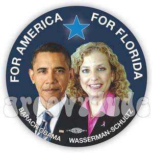 President Barack OBAMA Wasserman Schultz 2012 Campaign Button Pin 