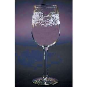 University of Florida Etched Wine Glass 