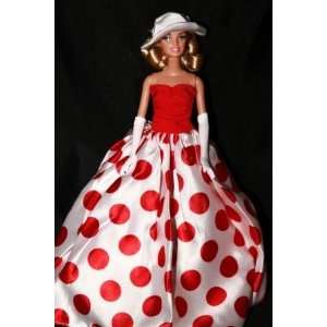   Polka Dot Gown, Handmade to Fit the Barbie Sized Doll Toys & Games