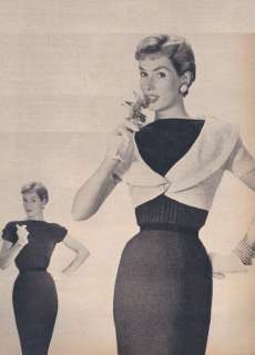 Vintage Knitting PATTERN Shrug Bolero Sheath Dress 1950  