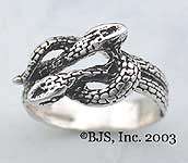 Sterling Silver Snake Ring, Celtic Knot, Two Snakes, Snake Jewelry 