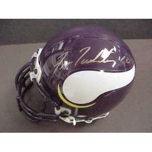  Signed Fran Tarkenton Mini Helmet   w COA   Autographed 