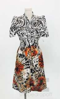 Diane Von Furstenberg Tribal Tattoo Desert Sugar Wrap Dress Size 10 