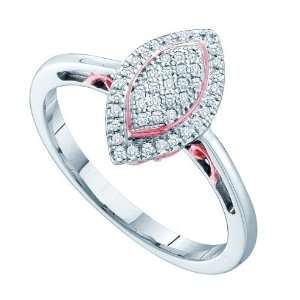   Diamond Ring With 0.15CT Diamonds And Rose Colored Accent Frame