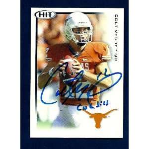 Colt McCoy Signed Autographed 2010 Texas Longhorns Rookie Sage Card