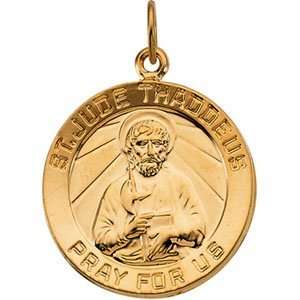  14k St. Jude Thaddeus Medal 18mm/14kt yellow gold Jewelry