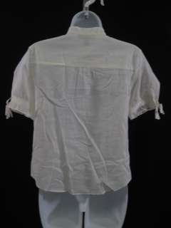 PROENZA SCHOULER White Short Sleeve Blouse Shirt Top M  
