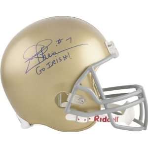 Joe Theismann Autographed Helmet  Details Notre Dame 