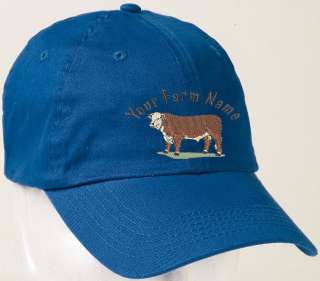 Horned Hereford Beef Bull Embroidery Custom Farm Ranch Name 4 H Club 