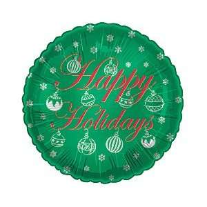  Happy Holidays Green Red Script Ornaments 18 Balloon 
