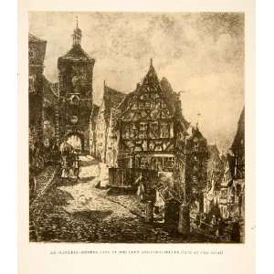  1909 Photolithograph Rothenburg Germany Siebers Gate 