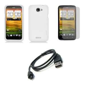  HTC One X (AT&T) Premium Combo Pack   White Gel Skin Case 