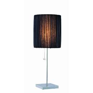 Lite Source LS 21443C/BLK Siden Table Lamp, Chrome with Black Fabric 