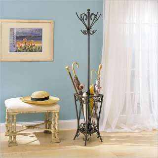  Furniture Garden District Bronze & Gold Standing w/Umbrella Coat Rack
