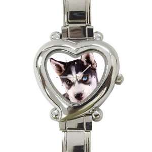  Siberian Husky Puppy Dog 16 Heart Shaped Italian Charm 