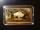 Lot of 5 X 1 Troy oz BRONZE buffalo bullion bar .999 fine/ingot/pur 