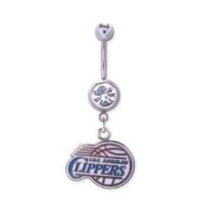 Los Angeles Clippers 316L Stainless Steel Belly Ring with Cubic 