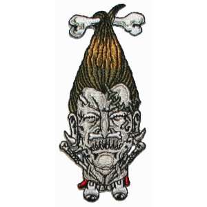  Shrunken Head Embroidered Iron On Patch 
