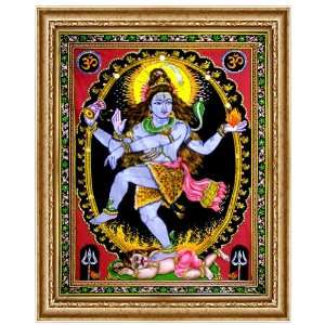  Framed Handmade Printed Dancing Lord Shivji Painting On 