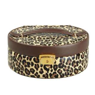 Rowling】Leopard vintage PU leather jewelry box case,cosmetic 