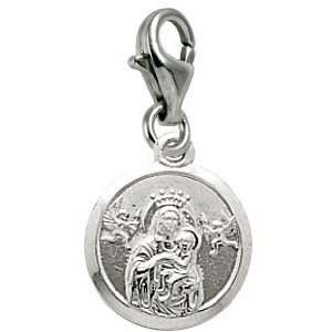   Madonna and Child Charm with Lobster Clasp, Sterling Silver Jewelry