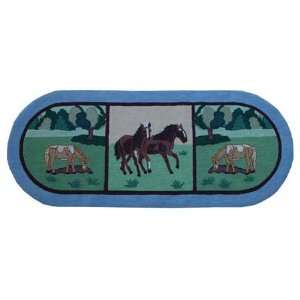  ZF Applique II Theme Horse Friends hall way area rugs 30 