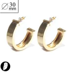  SG Paris Hoop Earring 30mm Gold Dore Earrings Hoop Earring 