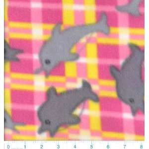  60 Wide Nordic Fleece Print Dolphin Fabric By The Yard 