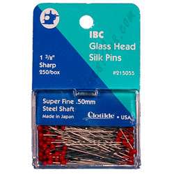 IBC Glass head Silk Pins  