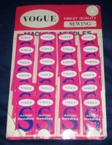 Vintage Display w/24 Pkgs Vogue Sewing Machine Needles  