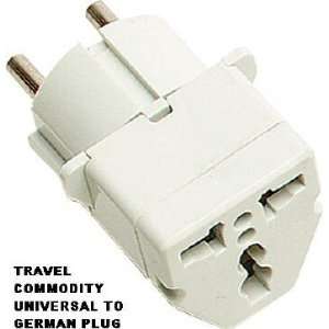 Universal Plug Adapter for Europe   Converts Plugs to German Schuko or 