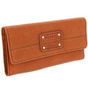  Fossil Womens Mercer Leather Flap Clutch Wallet 