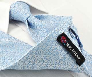   new silk mens ties cufflinks hanky NeckTies set blue white 178  