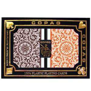  Copag 1546 Orange/Brown 100% Plastic Playing Cards Poker 