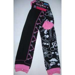  Monster High Socks Lace up Black & White 2/pr Shoe Size 4 