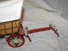 VINTAGE LARGE WOOD CONESTOGA COVERED WAGON TOY MODEL Red & White 