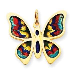  14k Yellow Gold Polished Enameled Red/Green/Blue/Yellow 