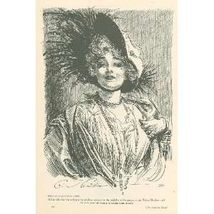  1914 Print C D Gibson Victorian Woman Wearing Bonnet 