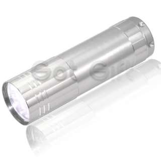 silver mini 9 led flashlight 9 leds low power consumption