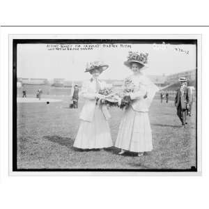   Children, Lucy Weston and Elphie Snowden on polo field