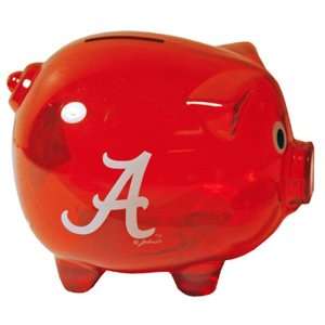  NCAA Alabama Crimson Tide Clear Plastic Piggy Bank