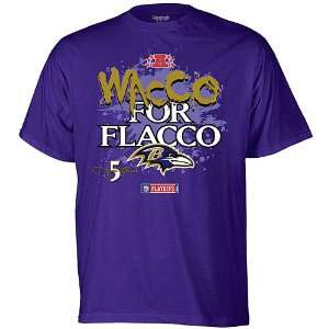  Reebok Baltimore Ravens Wacco for Flacco T Shirt Sports 