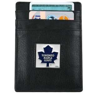   Maple Leafs Black Leather Card Holder & Money Clip