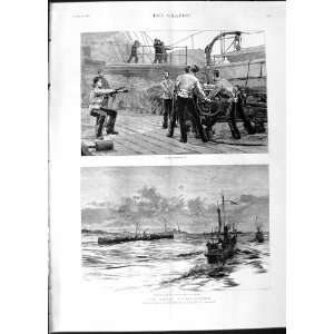  1888 Navy Ships Sailors Scene Defence Lough Swilly