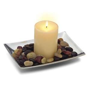 Wilton Armetale Zen Candle w Stones 
