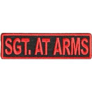 Sgt at Arms patch   Red Embroidery, 3.5x1 inch, small embroidered iron 